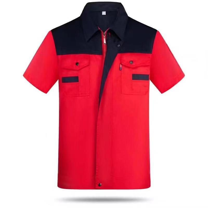 Custom Short Sleeve Workwear Set for Auto Repair and Construction - Wear-Resistant Labor Protection Clothing