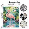 Pearl Painting Set 5D Pearl Mosaic Art Style Tropical Pink Flamingo Jungle Flower Home Wall Decoration.