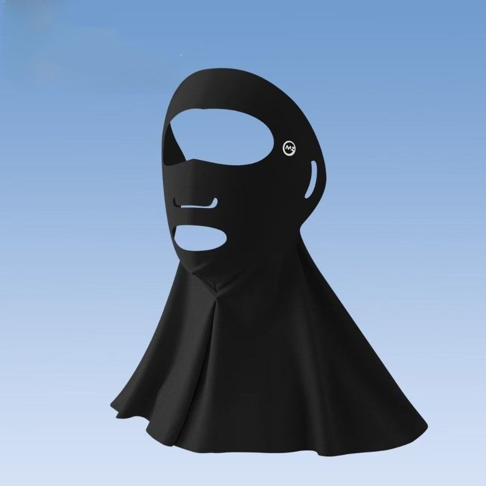 Polyester Sunscreen Mask Solid Color Neck Wrap Simple Ice Silk Face Veil  Summer