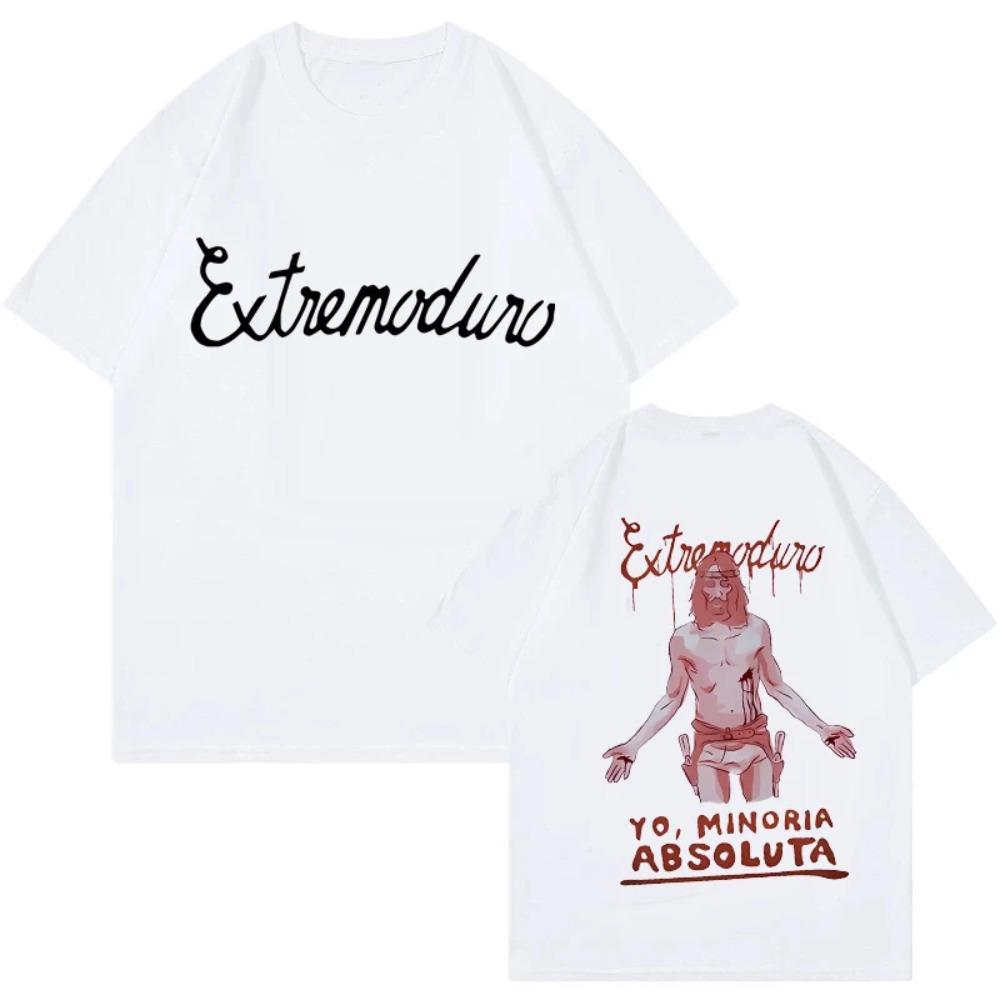 Camiseta Vintage Gráfica para Hombre y Mujer de los 90 Y2k Hip Hop Camisetas Tops Unisex Moda Banda de Rock Estampado Extremoduro Talla EU Ropa