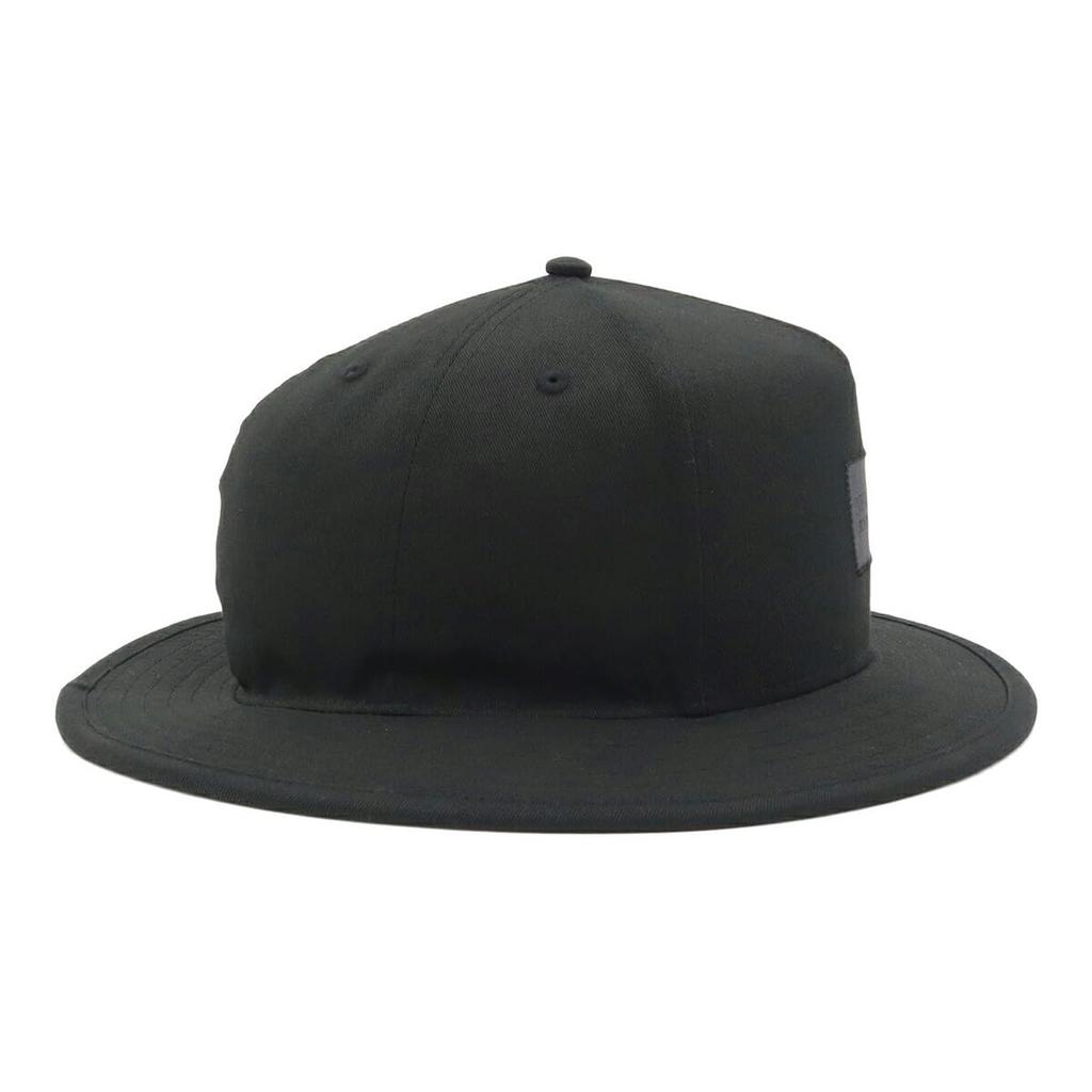 New Era Adventure Hat with Black Patch, Black, M/L, 5-Panel Woven Patch, Black
