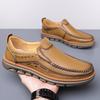 Handmade Men's Leather Loafers Casual Slip-On Walking Shoes Comfortable Breathable Driving Shoes New Lightweight Penny Flats