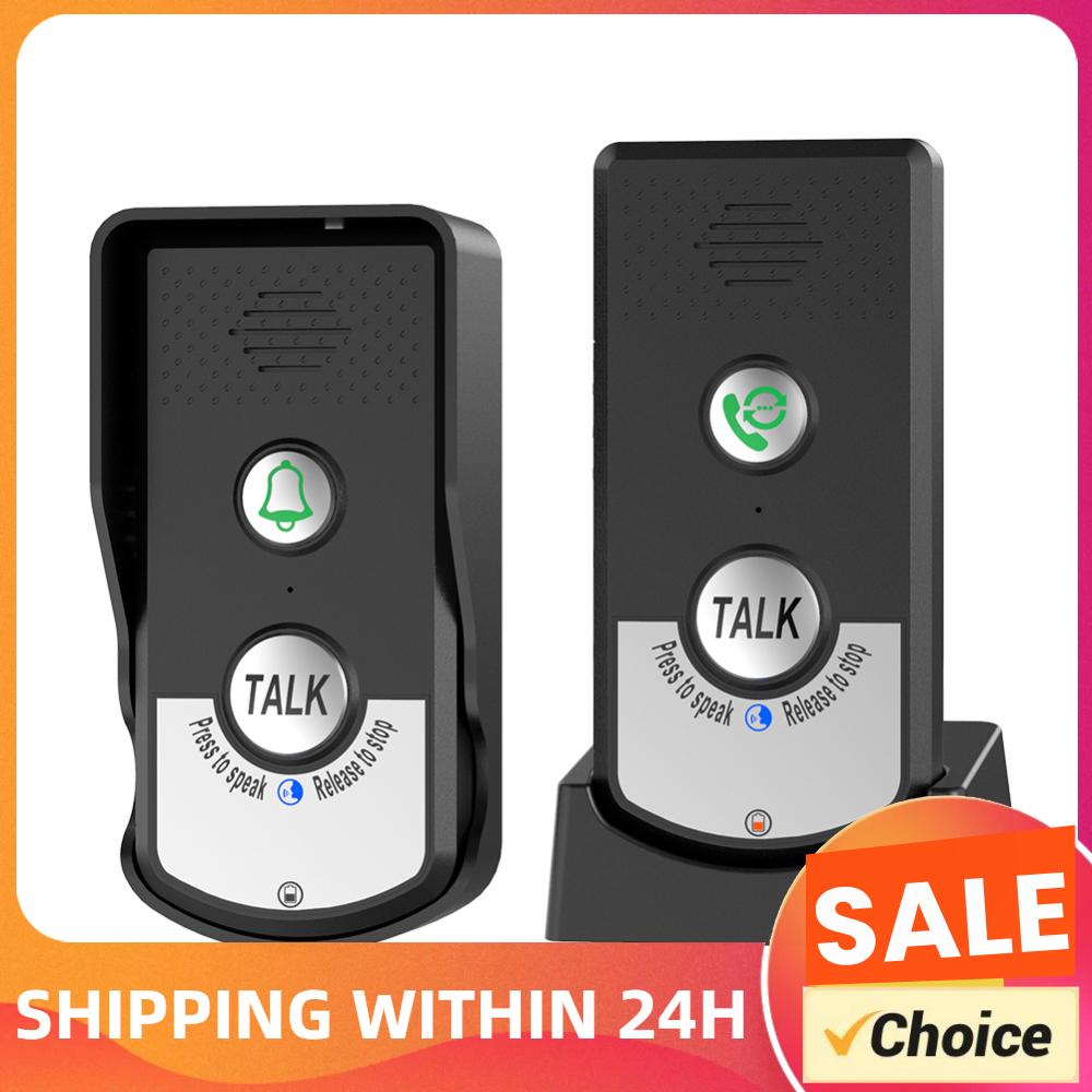 2 Way Voice Intercom ABS Two Way Audio Voice Sender and Reciever Doorbell System Unit for Home Hospital Hotel Call Door Chime
