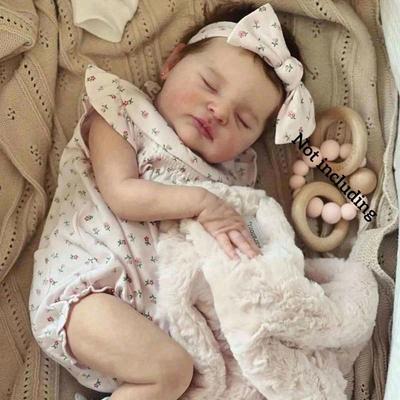 BZDOLL 50CM Bambino Addormentato Bambola Reborn Con Pelle Dipinta in 3D e Vene Visibili, 20 Pollici Vinile Morbido Neonato Adorabile Regalo di Compleanno per Bambino