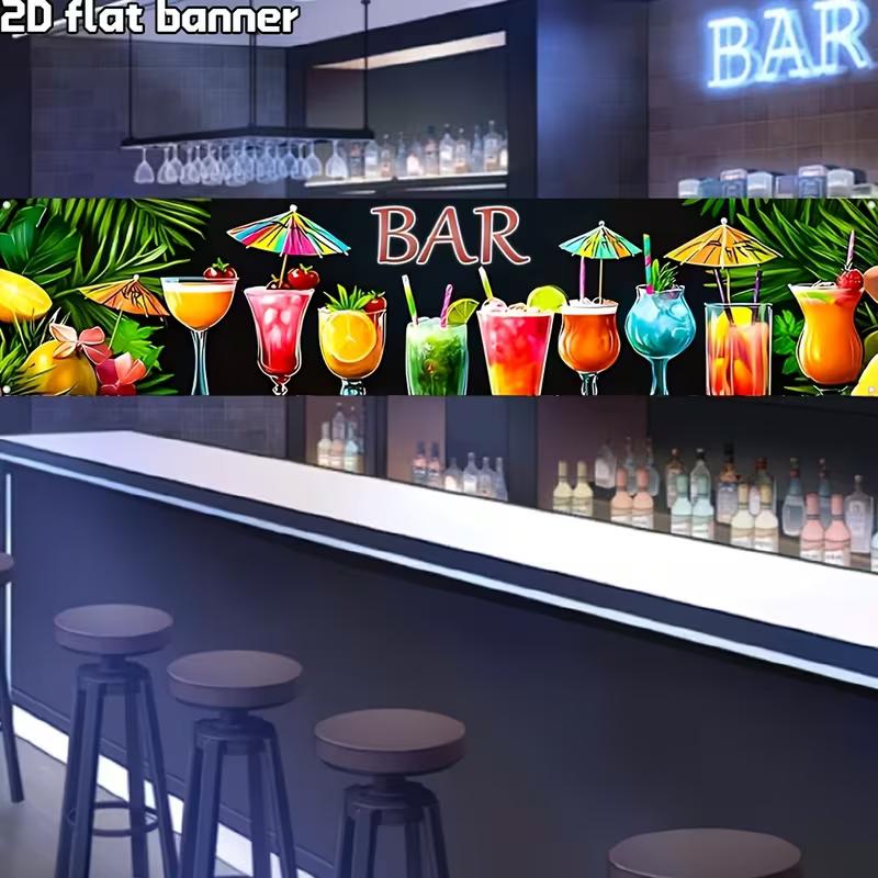 2D Summer Bar Tapestry Colorful Drinks Wall Banner
