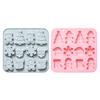 Christmas Silicone Molds Gingerbread Man Santa Claus And Sock-Shaped Baking Molds Perfect For Christmas Party Desserts