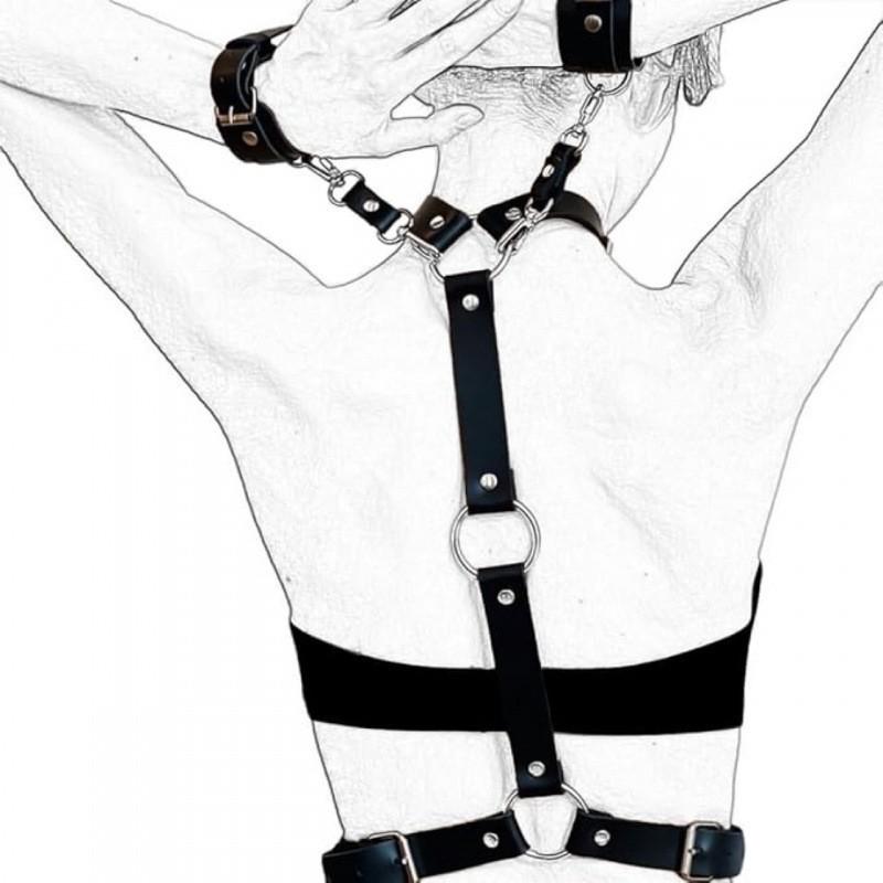 Fetish Toy PU Leather Sexy Lingerie Handcuff Harness SM Slave Role Play Neck Collar Leash Adult Couple Sex Toy Set 18+ Shop