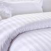 White Satin Stripe Duvet Cover and Pillowcase Set for Hotel or Guesthouse Bedding