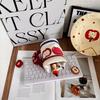 Apple cute pencil bag ins contrasting color teacup high value student stationery large capacity storage pen holder storage bag