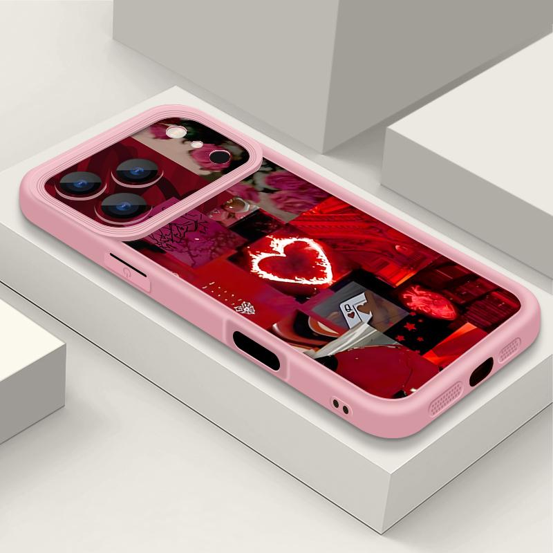 Stylish Red Scenery Pattern Phone Case For iPhone 17 16 15 14 13 12 Pro Max 15 Plus 17 Pro Air 11 16e Shockproof Soft TPU Cover
