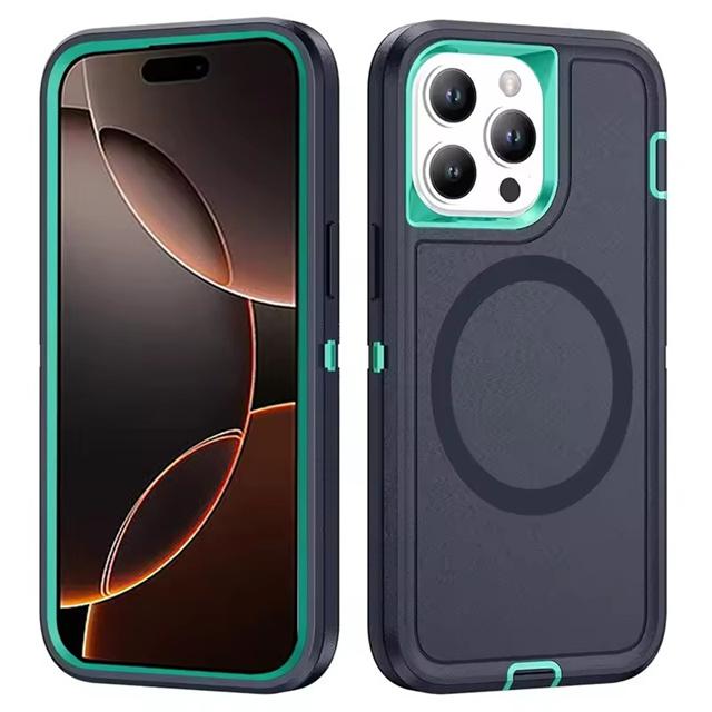 For Magsafe Armor Shockproof Defender Phone Cases For iPhone 16 14 13 15 Pro Max Plus Case Heavy Duty Full Body Protector Cover