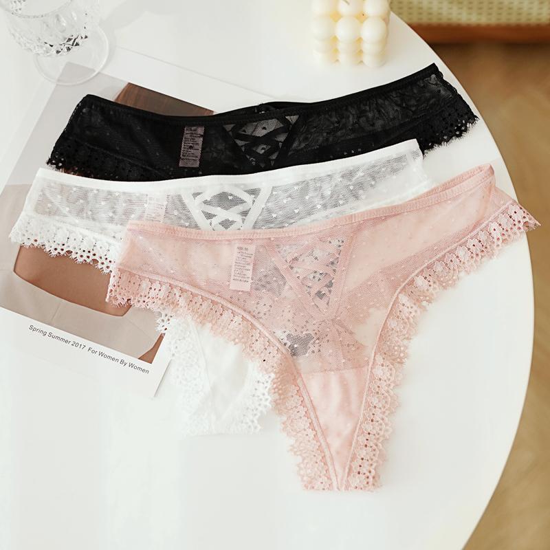 Sexy Women Lace Panties Low-waist Underwear Thong Female G String Breathable Lingerie Temptation Embroidery Intimates