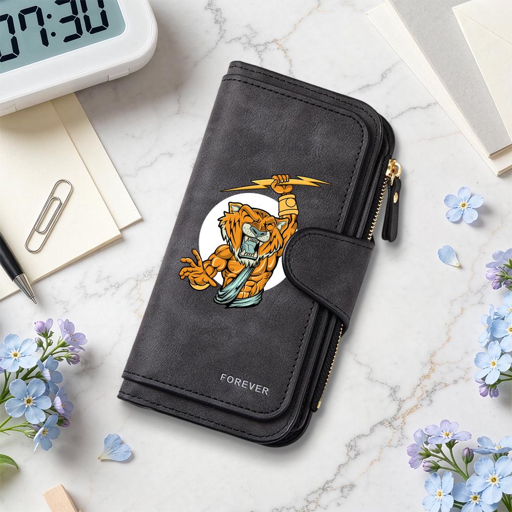 Stylish Tiger Print Long Wallet Portable Card Holder Fashion Daily Casual Purse