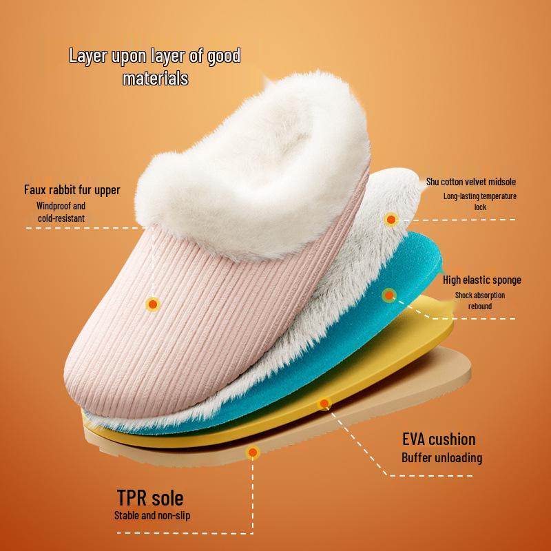 Damen Winter Plüsch Rutschfeste Baumwollpantoffeln - Gemütlicher Indoor-Komfort