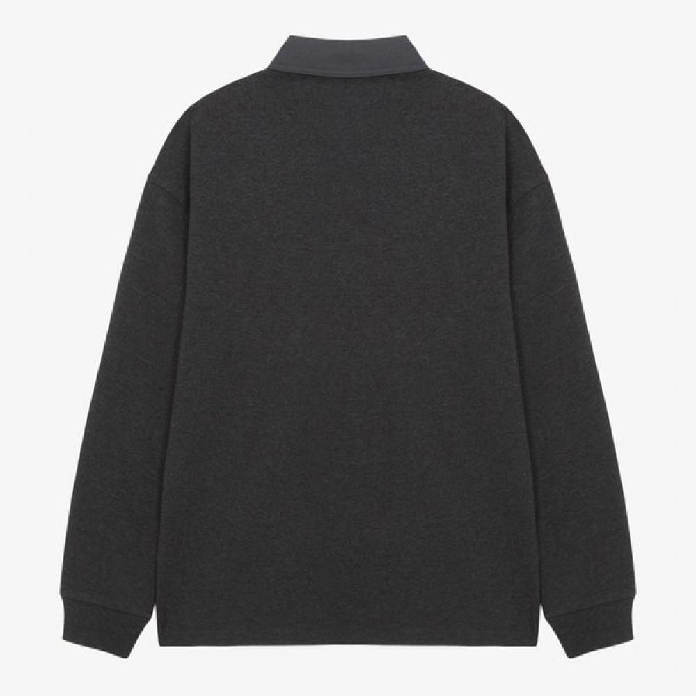 The North Face Men S Long Sleeve Polo Dark Gray Nt7qr68b