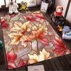 Autumn Leaf Pattern Carpet for Living Room, Pink and Beige Design Suitable for use as an anti-slip for living room bedroom sofas