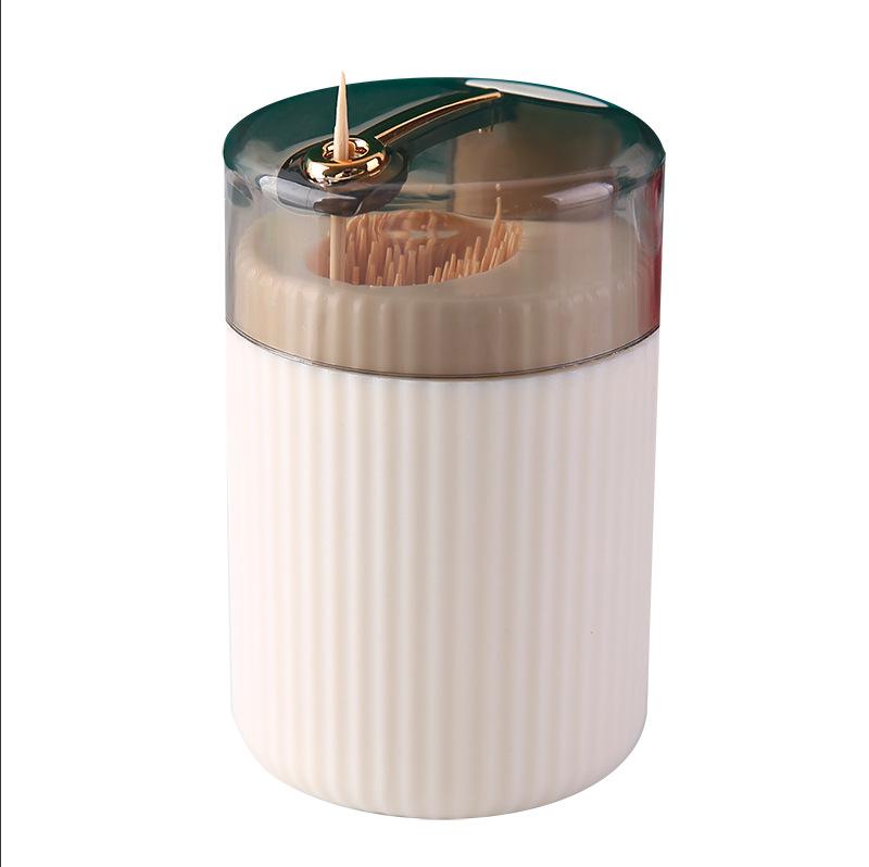 Simple Toothpick Box Toothpick Dispenser Ceative Push Automatic Eject Toothpick Jar Holder Household Toothpick Holder Container