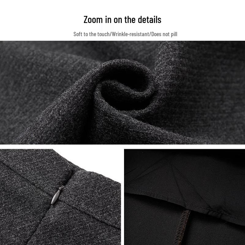 Luxury Gray Wool A-Line Midi Skirt for Women - Elegant Autumn/Winter 2024 Hip Wrap with Slit