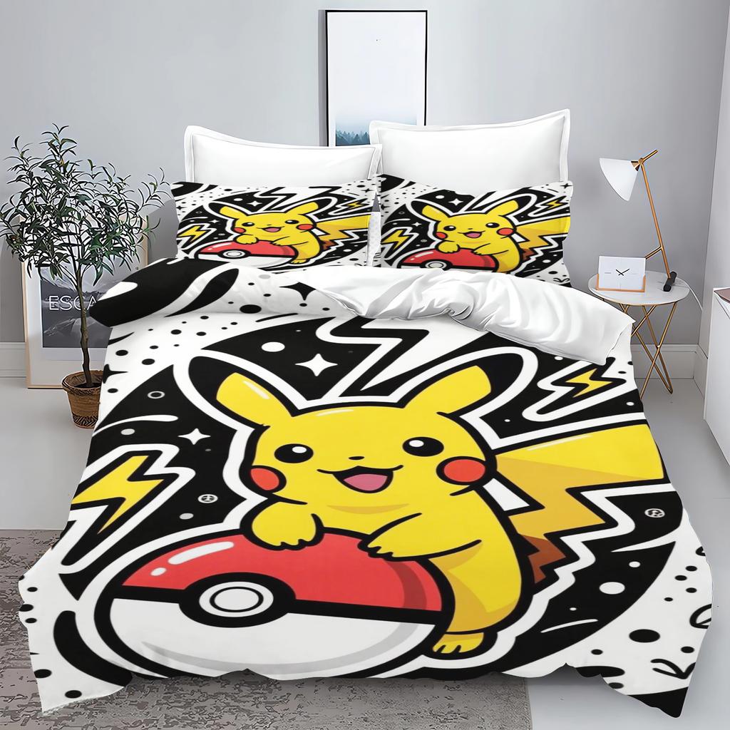 PokéMon Tuya Anime Home Bedroom Comforte Nordic Polyester Material Suitable for Children and Adults 3-piece Set