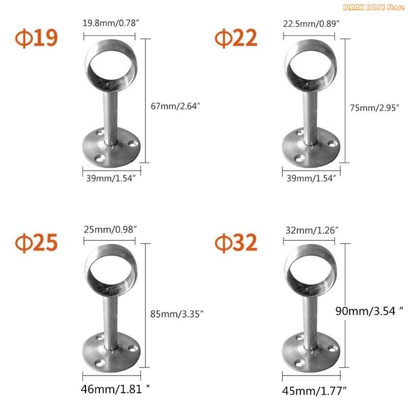 K1AE 2Pcs Home Hanging Rod Support Socket Closet Pole Sockets Flange Rod Holder