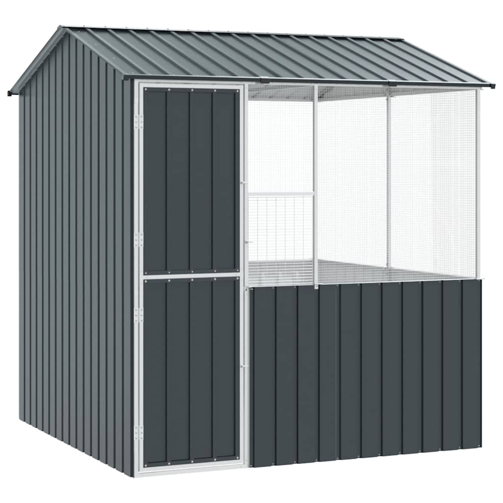 vidaXL Bird Cage Anthracite 215 X 209 X 230 Cm Galvanized Steel