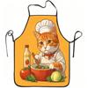 1pc Cooking Cat Chef Print Apron, Durable and Easy To Clean, Adjustable Waistband, Polyester Material, Suitable for Kitchen Cooking, Gardening, Orchar