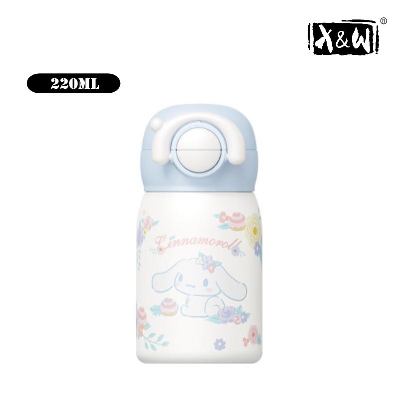 

X&W 220ML for Sanrio Hello Kitty Thermos Cups Mini Stainless Steel Vacuum Flask Student Cute Insulated Water Bottles Sport Cup 220ml