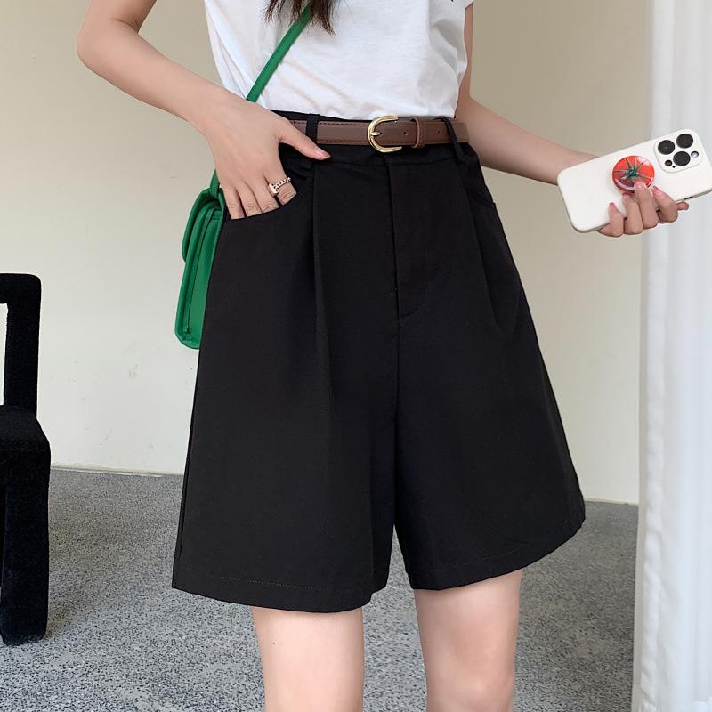 Women's Cotton-Linen Work Shorts, Summer 2026 New High-Waisted A-Line Wide-Leg Shorts