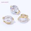 14K Gold Plated Brass Round Charms Pendants,with Zircon Pendants For Jewelry,DIY Necklace Making Findings,Supplies For Jewelry