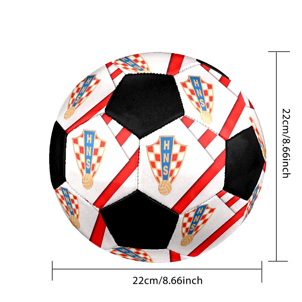 TAGLIA 5 Pallone da Calcio Federazione Calcistica Croata Colorato Per Tutte le Età Cucito a Macchina PVC Pronto per la Competizione Resistente Alta Rimbalzabilità