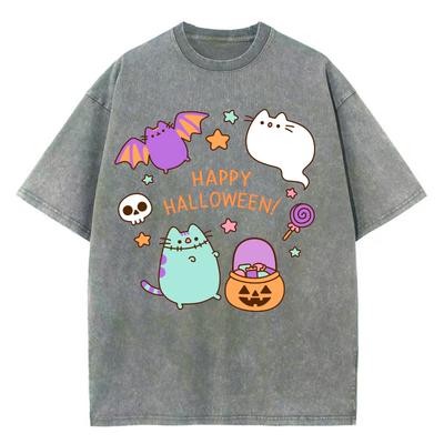 T-shirt da donna Y2k Halloween Stile Carino Stampa Zucca Manica Corta Girocollo Ampia Unisex Casual Semplice Top