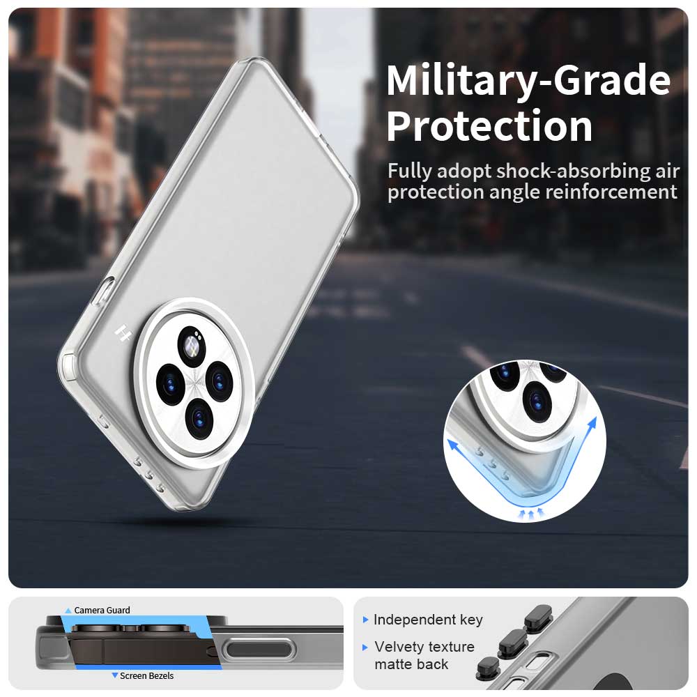 

For OnePlus 13 Case PC+TPU+PET Matte Anti-Drop Phone Back Cover Purple