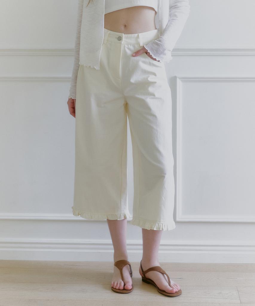 MICANE Lesha Frill Wide Capri Pants