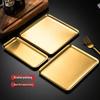 Koreanischer Stil 304 Edelstahl Gold Rechteckige Café-Tablett Dessertteller