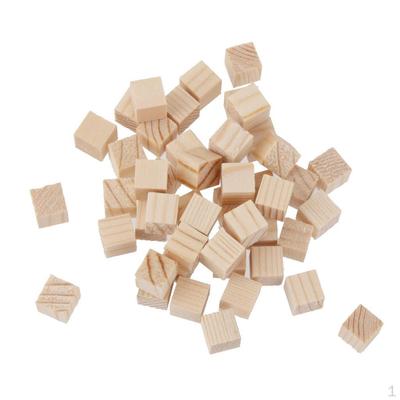 Packung mit 50 quadratischen Mini-Würfeln aus Holz, Verzierungen zum Basteln, 1 mm