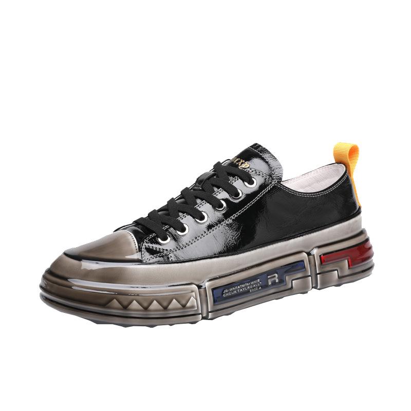Men's Spring Trendy Casual Leather Skate Shoes - Breathable, Stylish, Internet-Favorite Sports Footwear
