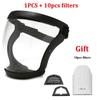 Full Face Shield Transparent Safety Mask with Filthers Oil-splash Proof Eye Facial Anti-fog Head Cover Work Protection Glasses