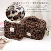 Leopard Print Cosmetic Pouch Set Large Vanity Cosmetic Makeup Large and Portable and Lightweight for Travel and Business Trips (2-Piece Set) - Fluffy,