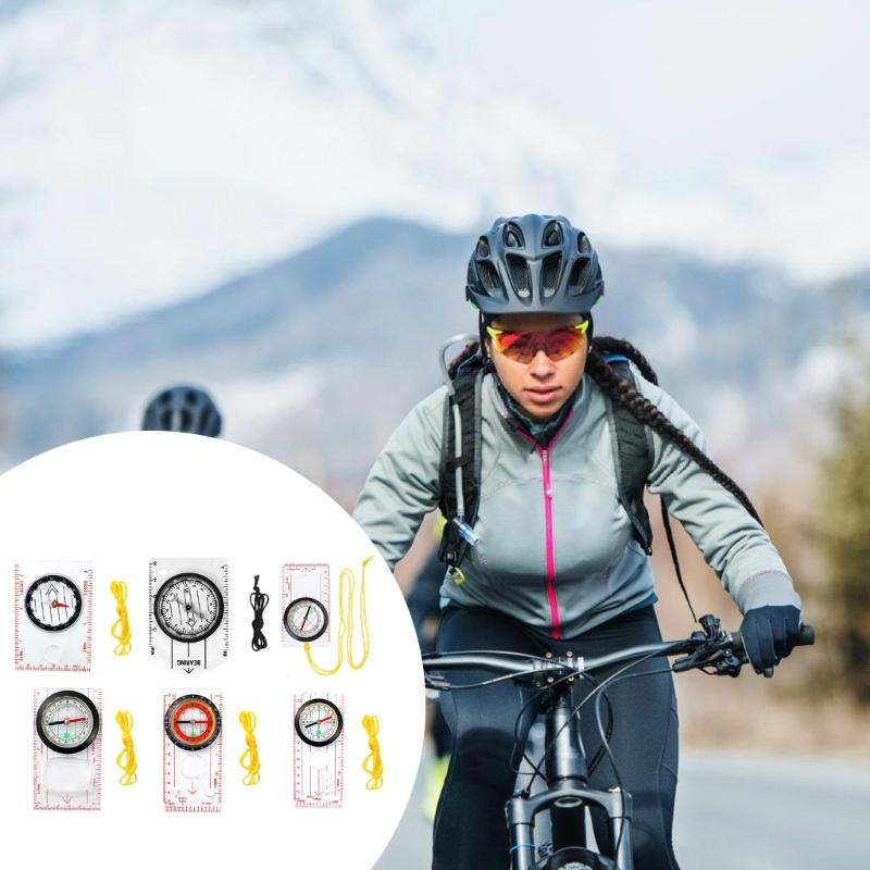 Orientation Compasses, Hiking Navigation Map Scale Ruler Compasses, Multifunctional Magnifier Compasses for Map Reading