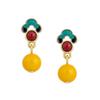 Vintage Cloud Enamel & Synthetic Amber Earrings - Tibetan Ethnic Style