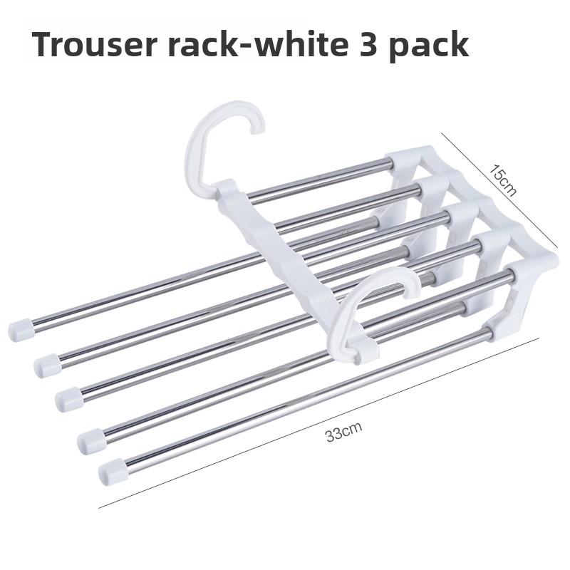 Magic Multi-layer Pants Hanger Home Use Sl Clothing Storage Organizer Tool Foldable Plastic Trouser Ra Wardrobe