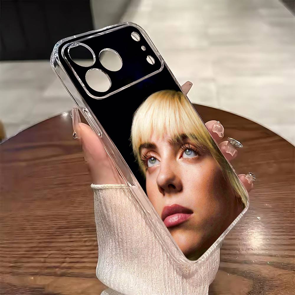 B-Billie E-Eilish Phone Case For iPhone 17 16 15 14 13 12 11 Mini Pro Max Plus Transparent Cover