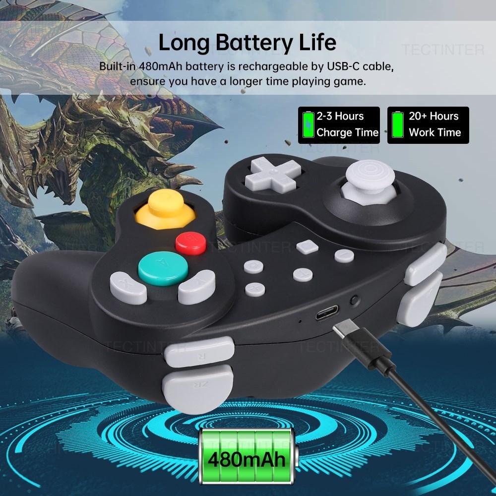 Bluetooth-kompatibler Gamecube Controller für NS Switch 2/Switch Konsole Gamepad für Steam/Android/PC Joystick mit Turbo-Funktion