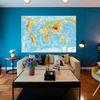 The World Map in Russian Wall Art Mural Folded Decorative Hanging Picture for Living Room Bedroom Office Decor