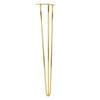 Hairpin furniture leg, height 71 cm, 3 rods gold chrome