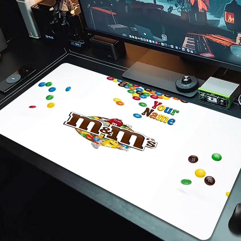 M&M's Custom Name Large Size Mouse Pad Large Gaming Table Cushion Non-slip Laptop Tablet Big Mousepad XXL Mat Mini PC Playmat With Lock edge