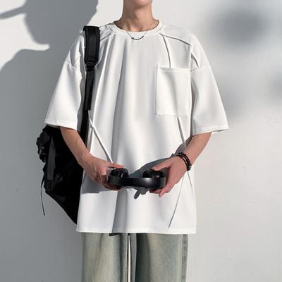 Men T-Shirt Sports Tees Round Neck Short Sleeve Solid Color Loose Fit Soft Breathable Summer Casual Tops Daily Wear