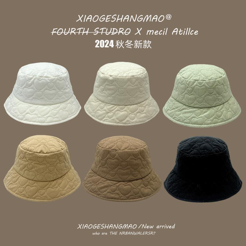 New Hat Women's Winter Plain All-match Basin Hat Autumn and Winter Face Small Bucket Hat Warm Bucket Hat