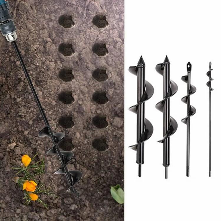 D2 9 To 18 Inch Earth Planter Spiral Auger Drill Bit Post Hole Digger Power Garden Auger Kit Spiral Drill Bit Tool Set for Metal