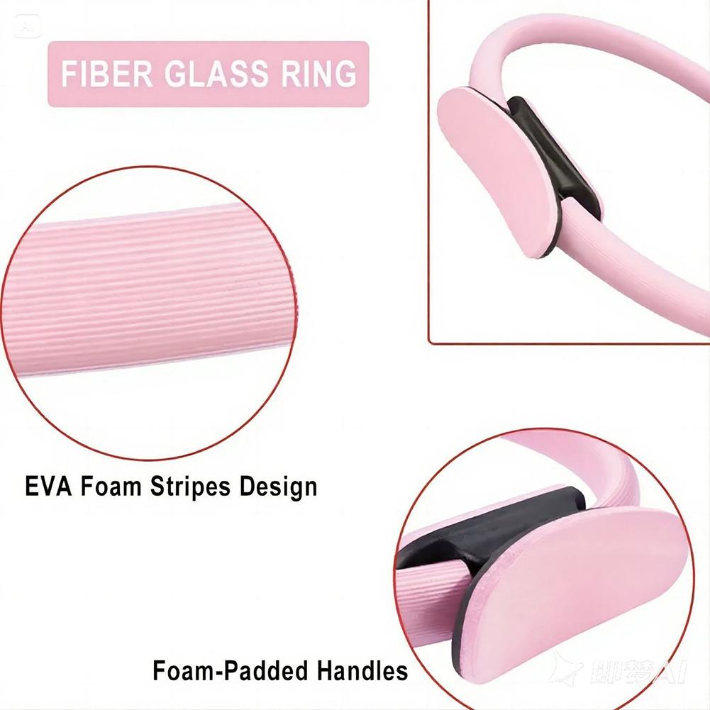Pilates Ring Fitness Ring with Non Slip Handles Flexible Resistance Exercise Equipment Portable for Thighs Abs and Legs